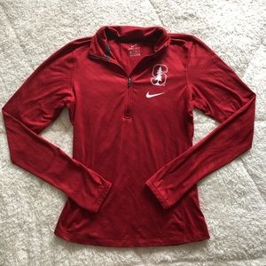 Nike Stanford Cardinal Red Dri-Fit Quarter-zip